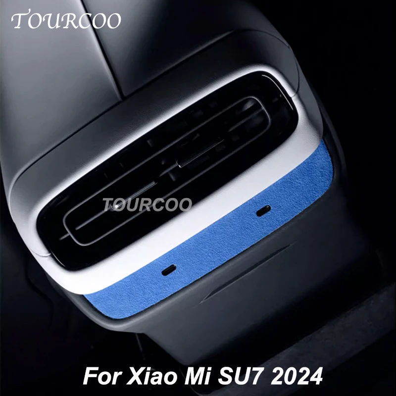 

For Xiaomi SU7 2024 2025 Rear USB Panel Suede Protective Sticker Alcantara Auto Accessories