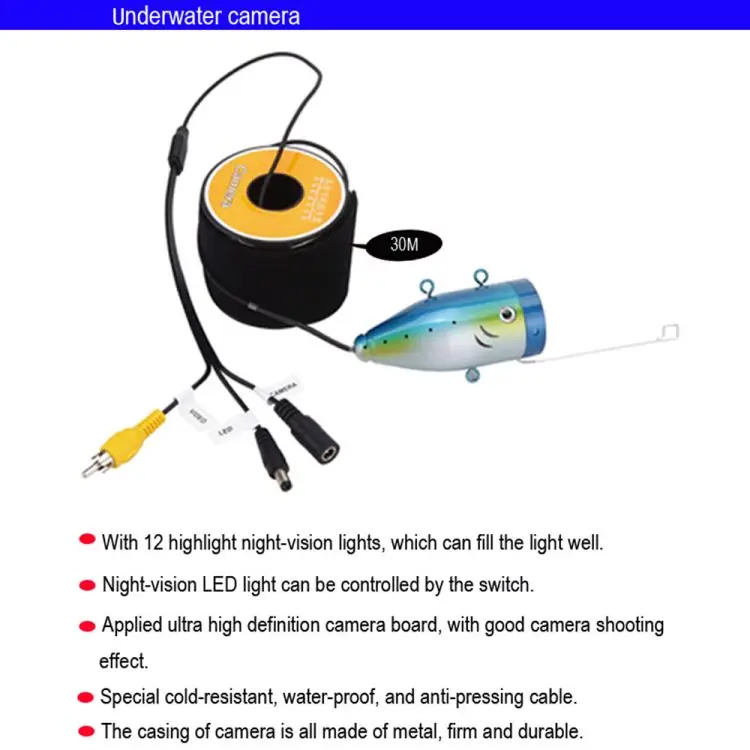 Underwater ing  7 Inch LCD  IP68 Waterproof 1000TVL  Finder