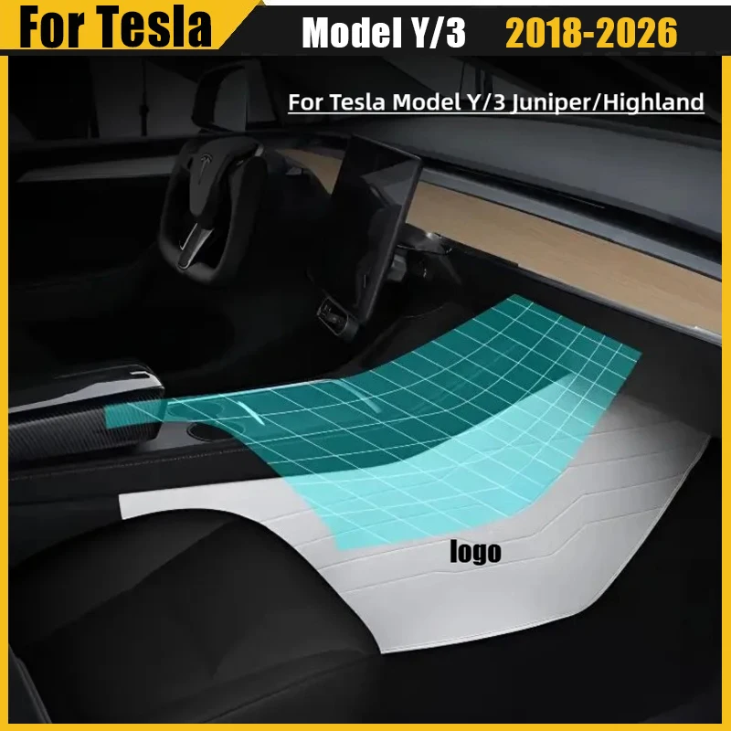

For Tesla Model Y Juniper Accessorie Interior Decoration Ptotect Pads Model 3Highland Leather Mats 2pcs Cockpit 2 Sides Tuning