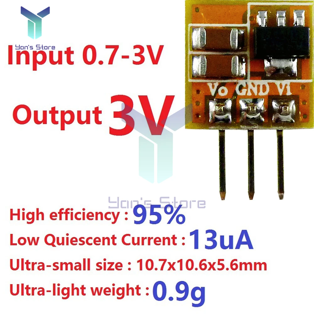 0.7-5V to 3V 3.3V 5V DC-DC Boost Converter Step Up Power Supply Module 95% High Efficiency