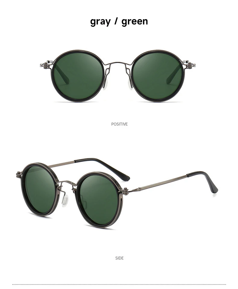 Neue 2026 Vintage Polarisierte Sonnenbrille für Herren Runde Retro-Sonnenbrille Hochwertige Legierung Brillen zum Fahren und Angeln – Detail 15