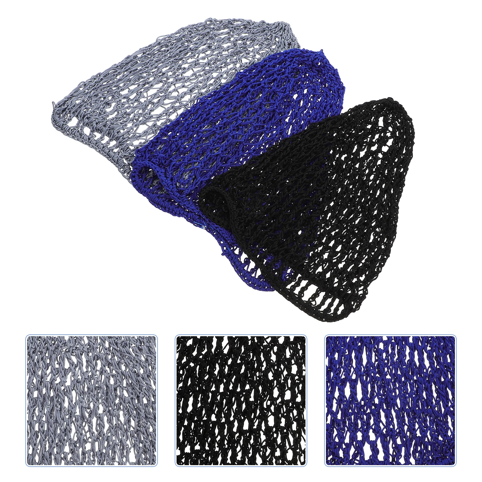 

3pcs Crocheted Mesh Elastic Net Cover Crochet Net For Women Girl Hair Care Hat Girls Home Salon Use Hair Care Tool