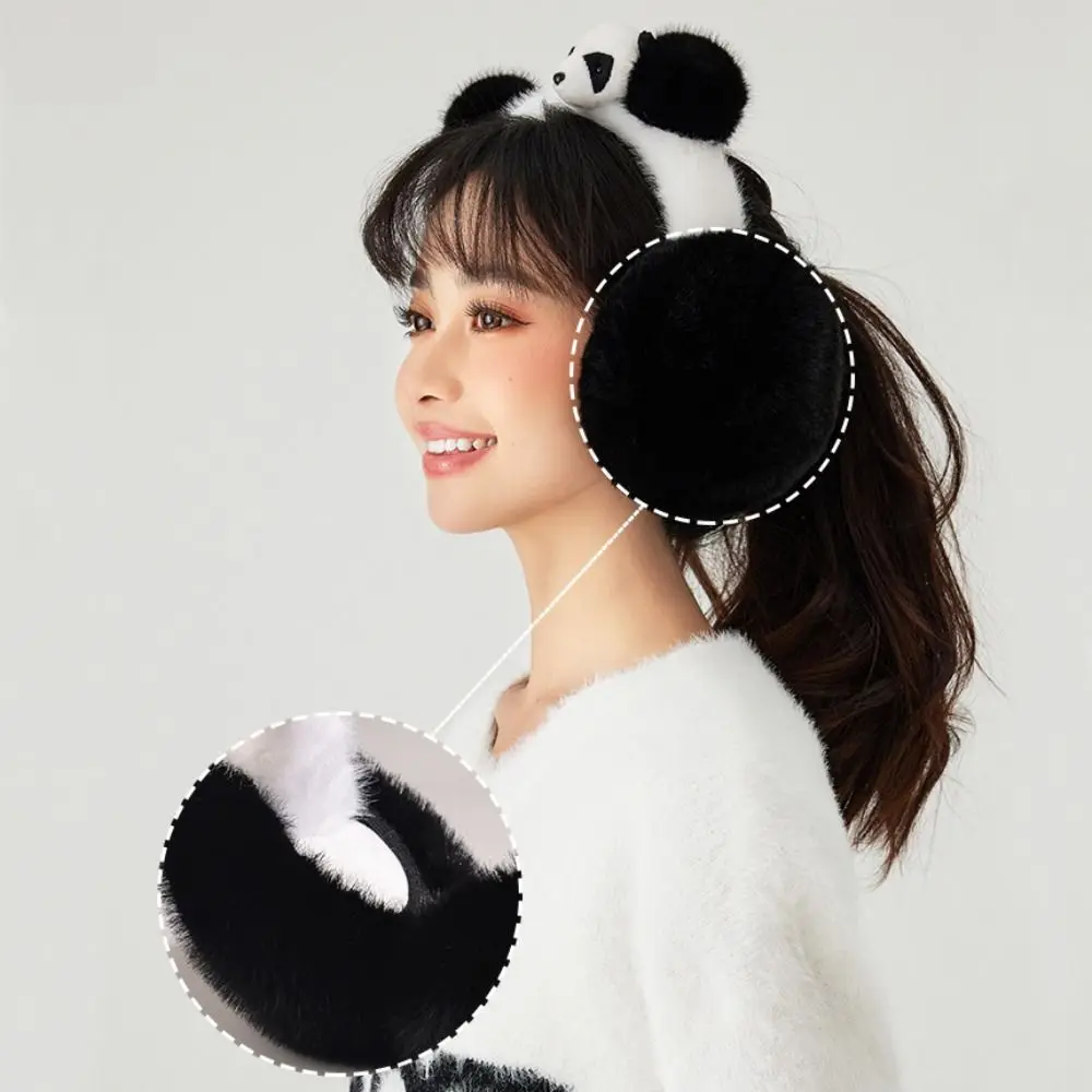 Soft Thicken Panda Plush Earmuffs Keep Warmer Windproof Panda Ear Cover Ear Warmers Earflap Winter Ear Cap Skiing