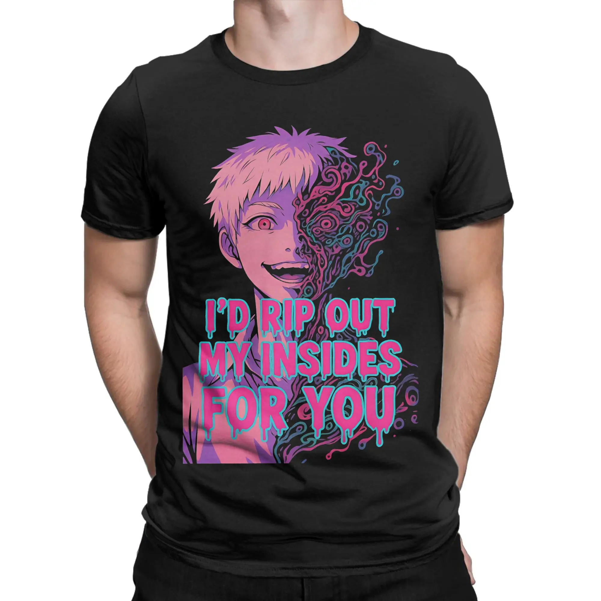 الصيف هيكارو يموت أنيمي الرجال تي شيرت خمر تي شيرت قصيرة الأكمام Crewneck تي شيرت القطن الخالص وصول جديد الملابس