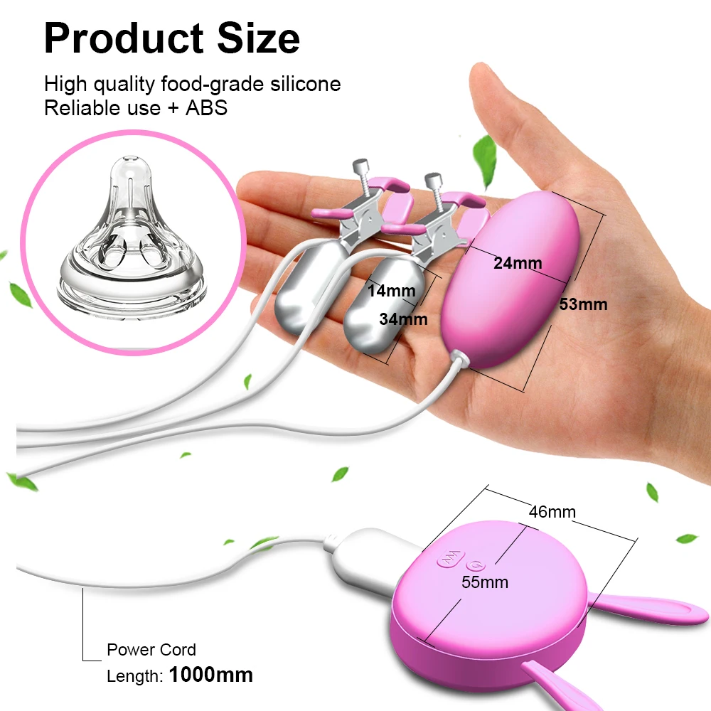 Vibrating Nipple Clamp Vibrator for Women 10 Speed Vibrators Egg Breast Massage Fetish to Breast Labia Clip Stimulation Massager