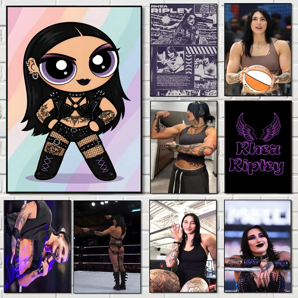 Goth Girl R-Rhea Ripley Poster Pegatina artistica HD autoadhesiva impermeable para salon dormitorio