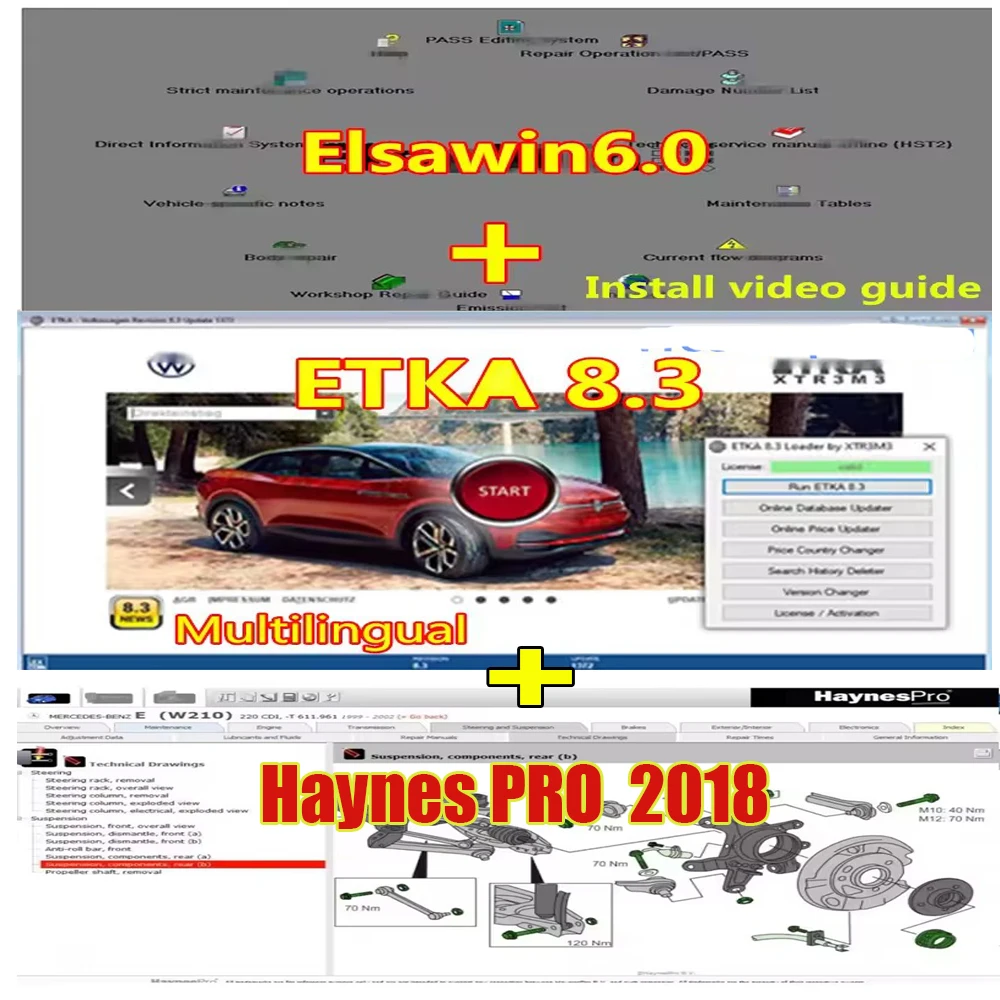 

Etka 8.3+ELSAWIN 6.0 maintenance software group vehicle electronic parts catalog +HAYNES PRO vivid Workshop Data 2018 softwares