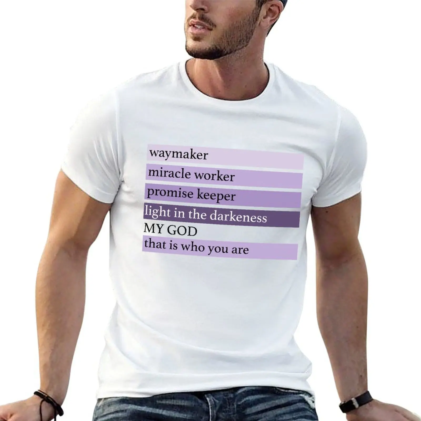 Camiseta masculina com estampa gráfica Waymaker, Miracle Worker, Promise Keeper, camisetas gráficas masculinas, camiseta de algodão para homem