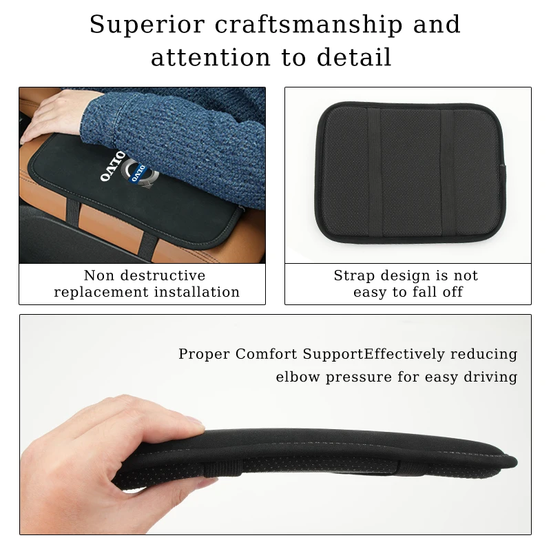 Car Armrest Box Mat Auto Center Console Arm Rest Booster Cushion For Volvo R XC40 XC60 XC70 XC90 V40 V60 V90 S60 S80 S90