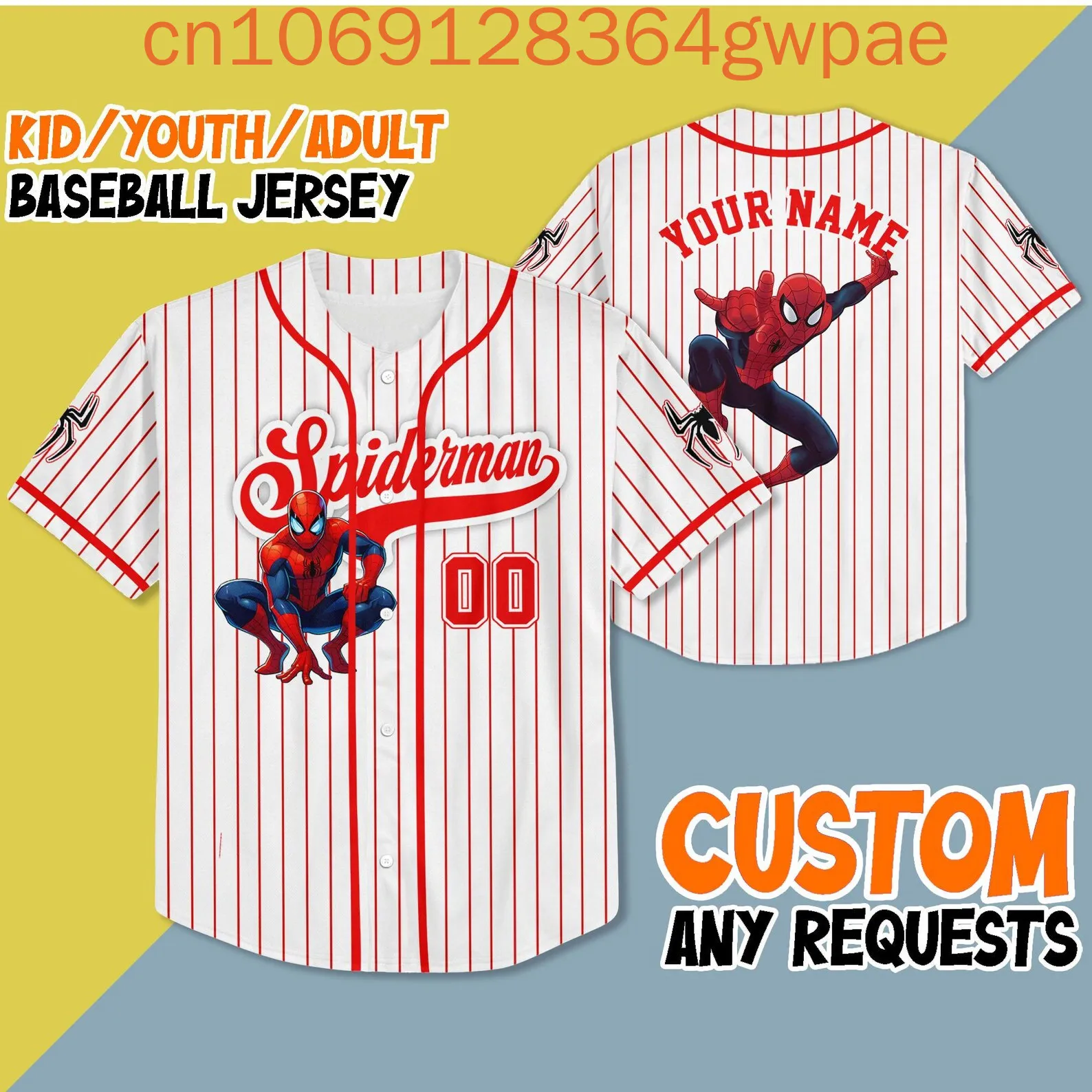 Personalizado disney spiderman camisa de beisebol das mulheres dos homens crianças uniforme de beisebol spider manummer casual camisa de beisebol de manga curta