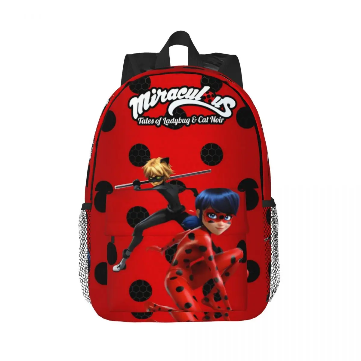 Cartoon Miracu-lous-Lady Sac à dos pour hommes et femmes, mode étudiante, sac à dos d'affaires, sac à dos imprimés Initiated, 15 po