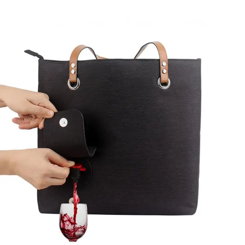 Borsa per vino con Dispenser, borsa per bevande con sacca di vino isolata grande Set di portabottiglie per il trasporto di vino per Picnic in spiaggia