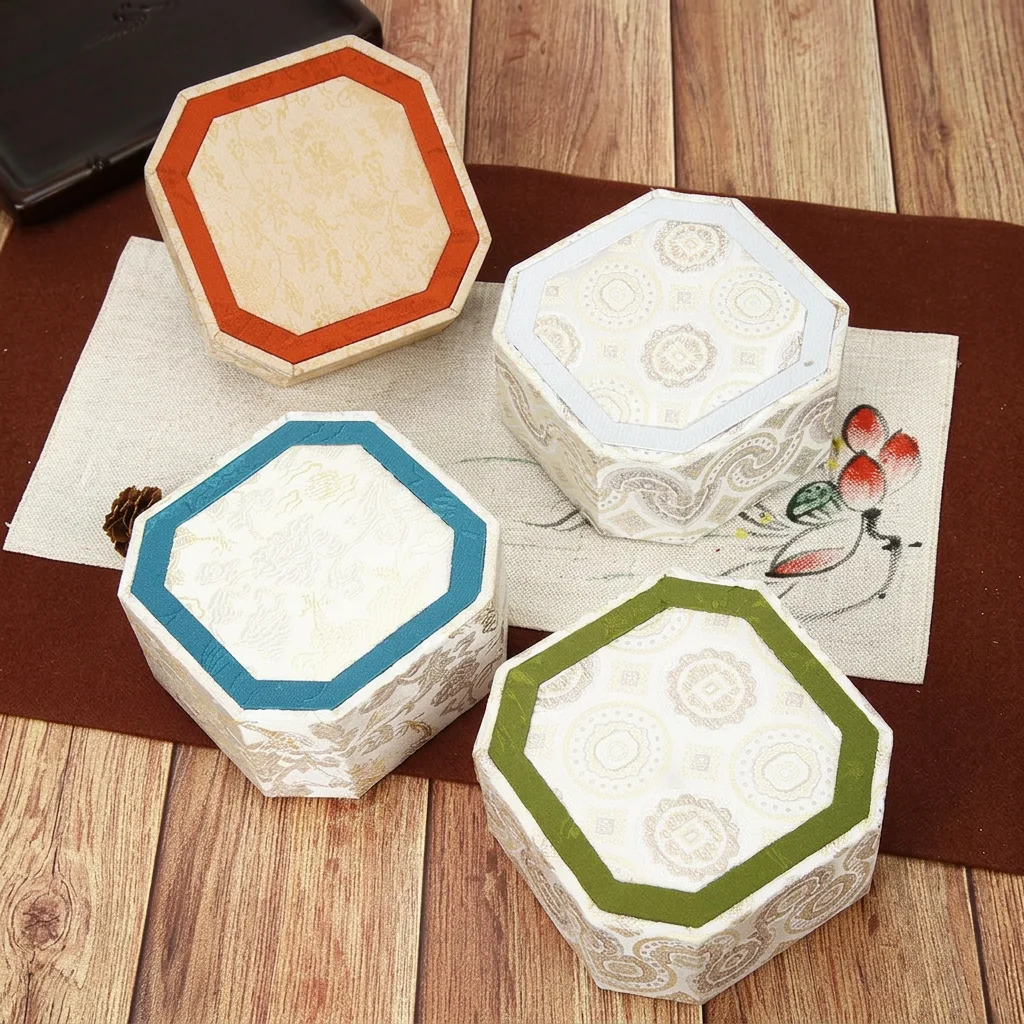 

Song Brocade Jewelry Case Traditional Octagonal Jewelry Box Jewelry Storage Box Exquisite For Bangles Necklaces Pendants