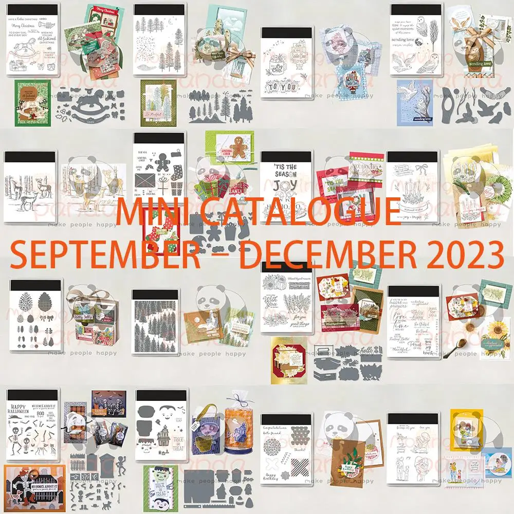 

2023 September-December Mini Catalogue Christmas New Clear Stamps And Metal Cutting Dies Set For Scrapbooking Diy Halloween Dies