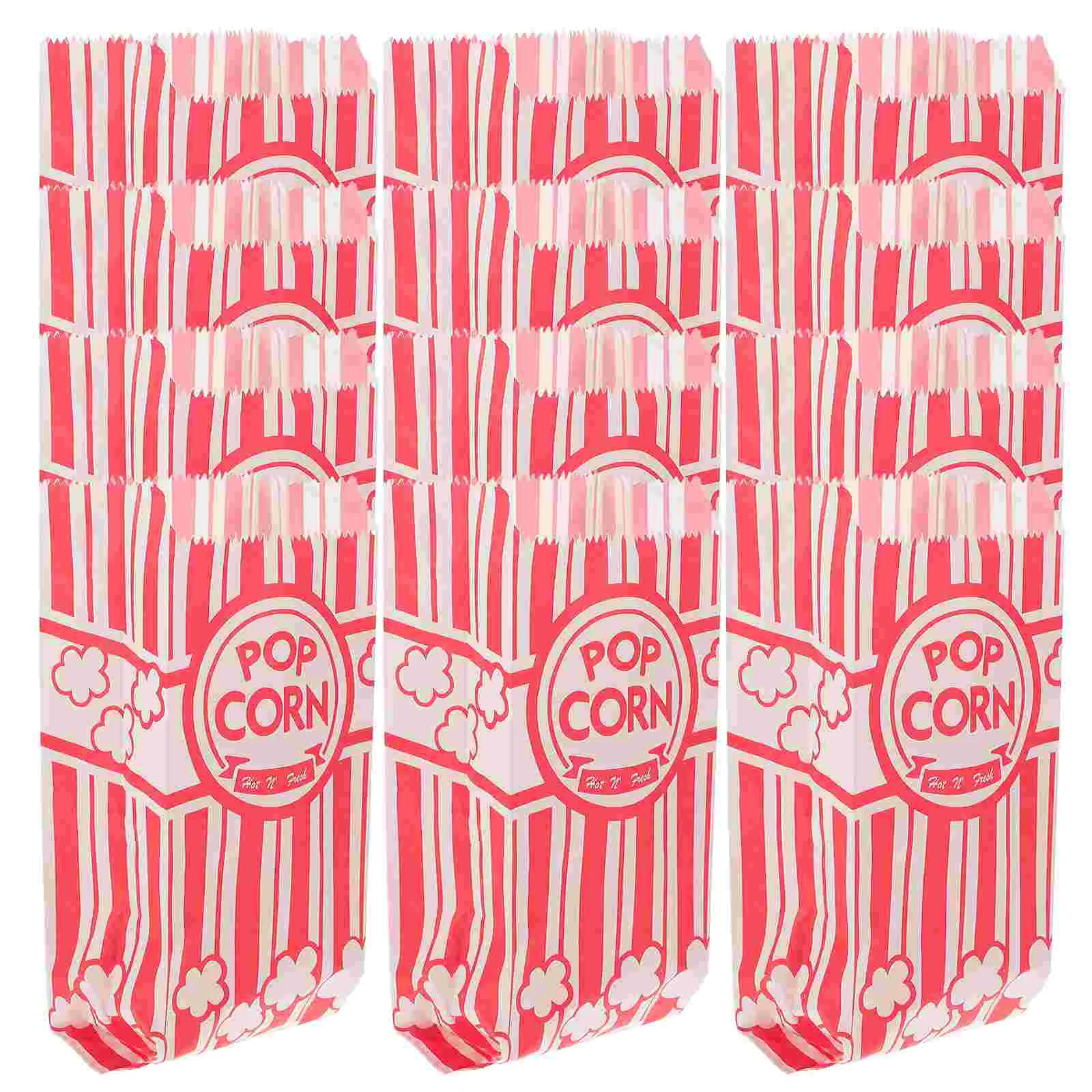 50 Pcs Popcorn Paper Bag White Bags Boxes Bulk Kraft Convenient Snack Accessory Portable Holder Containers