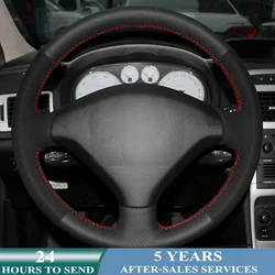 Customized Car Steering Wheel Cover Non-Slip Suede Braid For Peugeot 307 2001-2008 307 SW 2005-2008 Expert Partner 206 308