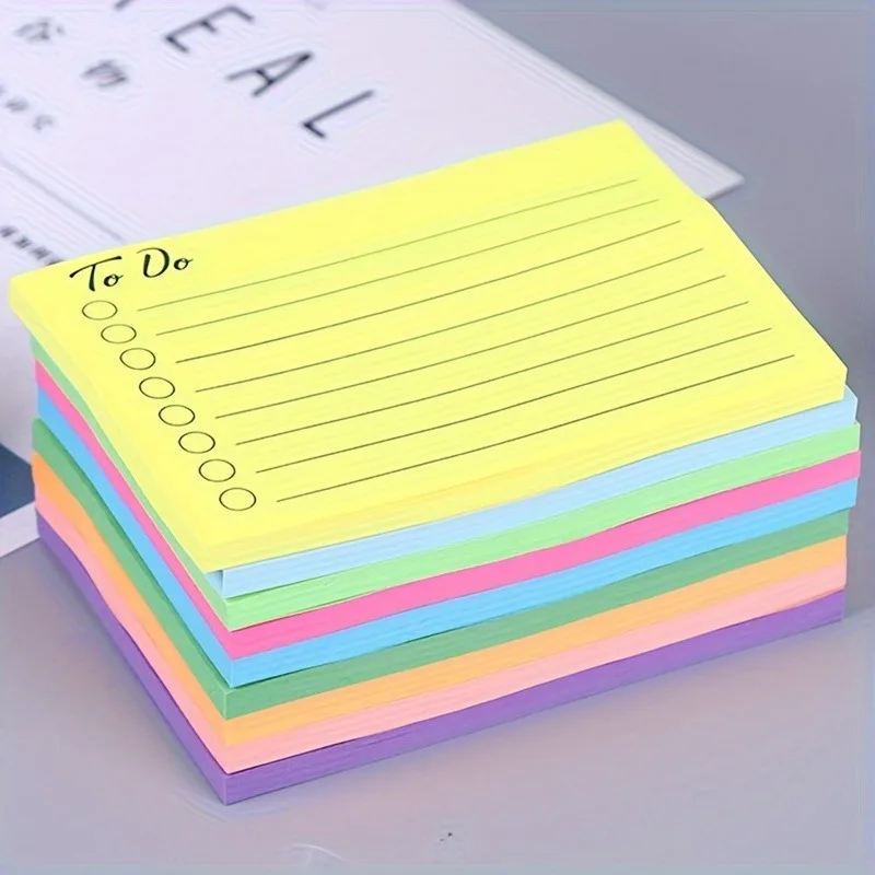 Fluorescent Post-it Notes Multi-color Notepad Self-adhesive Sticky Notes Memo Pad Memo To Do List for Planner Reminder Learning