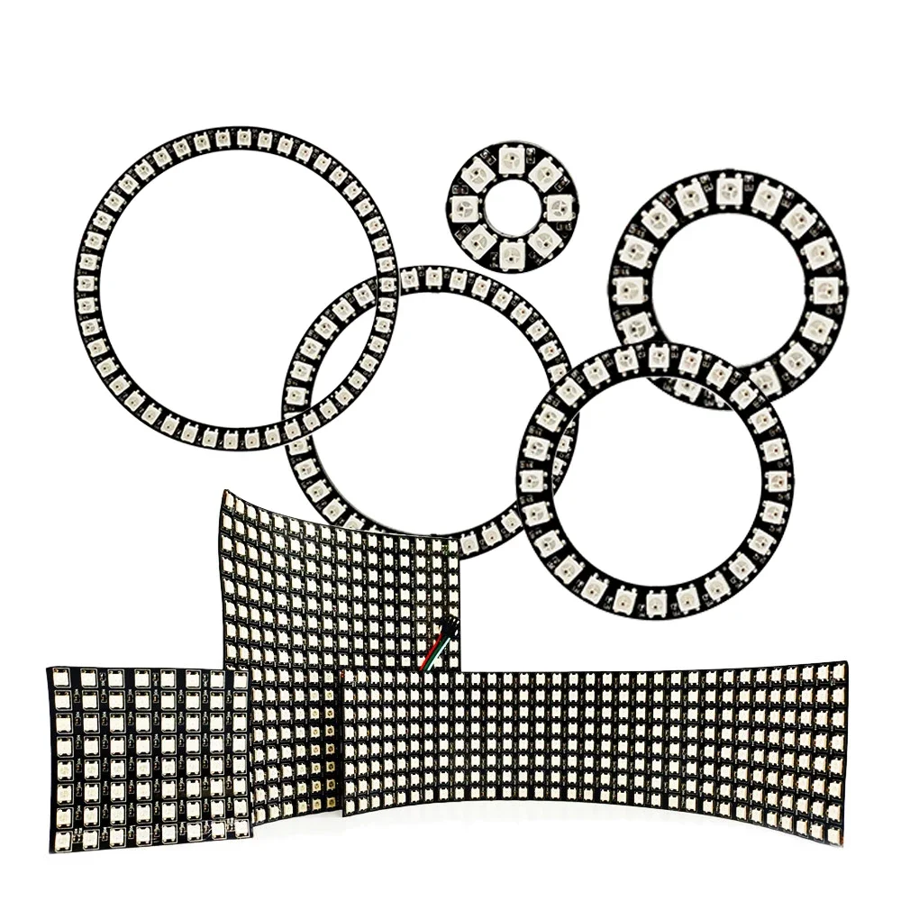 Flexible Screen 5050 RGB WS2812B Led Panel Matrix - 8x8 16x16 8x32 - Individually Addressable Pixels
