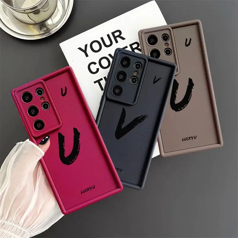 phone cases for Samsung Galaxy S24 Ultra S23 FE S20 S21 S23fe A20 A20s Angel Eye Ladder funda Cover Elegant Ink Letters Cool U V