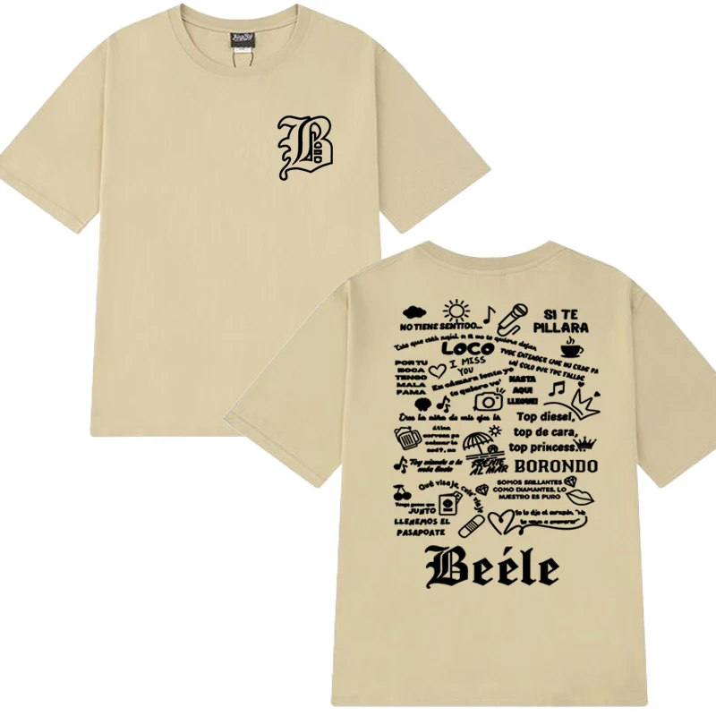 Hot Sale Beele Borondo Tour 2025 Double Sided print short sleeve T-shirts Men Women Fashion Oversized Tops Unisex Cotton T shirt