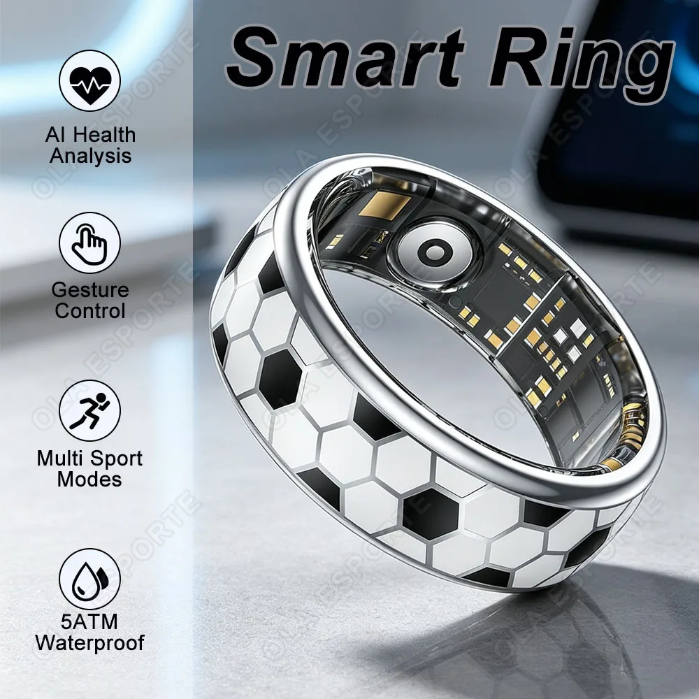 Neuer Wasserdichter Smart Ring Gesundheitsmonitor für Männer & Frauen Gesundheits- & Schlafüberwachung Vibrationsalarm Smart Ringe mit Multisport-Modi