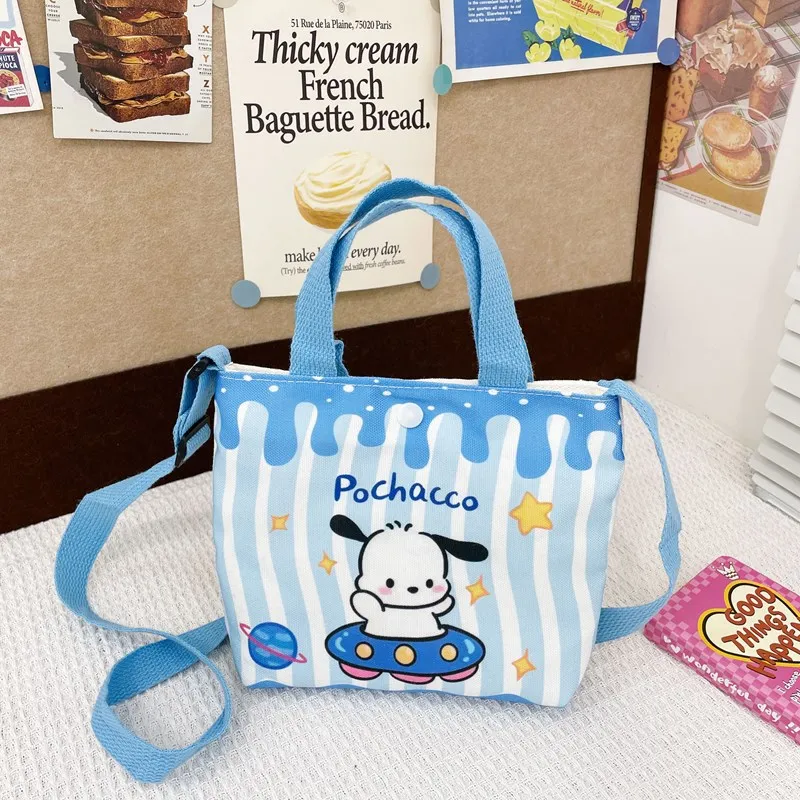 Sanrio Shoulder Bag Hello Kitty Kuromi Melody Pochacco Cute Crossbody Bag Cinnamoroll Print Handbag Portable Storage Bag