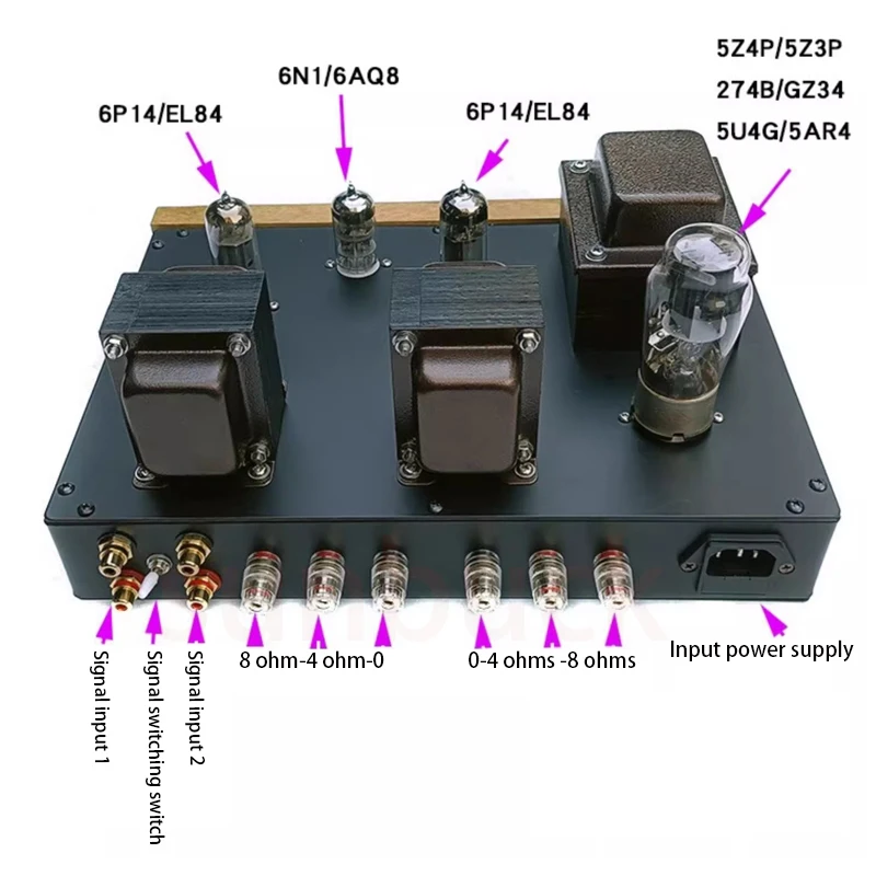 Sunbuck 6N1 ผลักดัน 6P14 EL84 Power อิเล็กทรอนิกส์หลอดเครื่องขยายเสียง 3.8WX2 เครื่องขยายเสียง