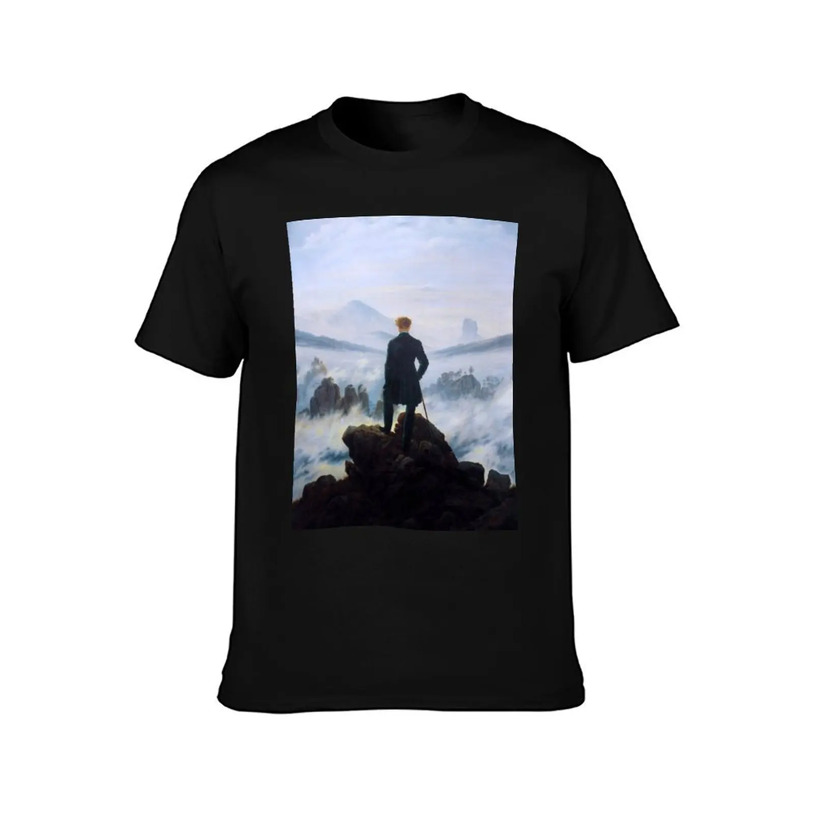 Caspar David Friedrich Wanderer above the sea of fog T-Shirt Blouse aesthetic clothes plus size tops oversized t shirt men