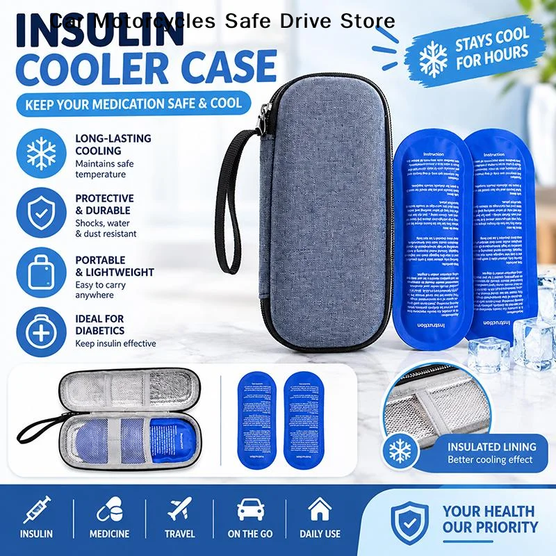 【M】1Set Portable Diabetic Insulin Cooling Bag Protector Refrigerated High Capacity  Cooler Organizer Travel Case