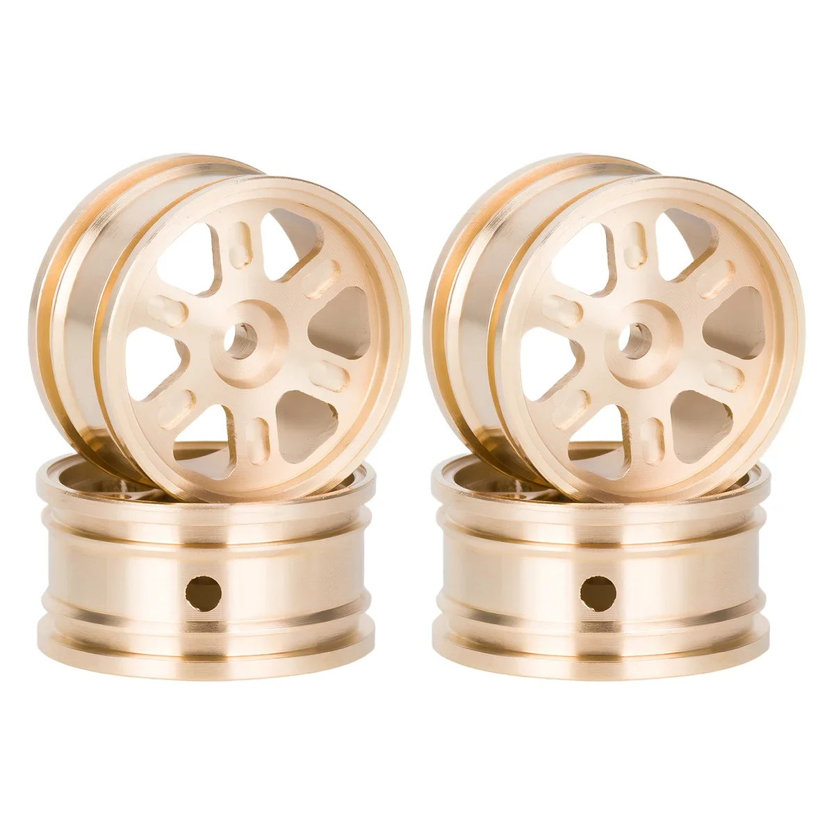 

Hot Team Hobby Brass Wheel Rims for Axial SCX30 1/30 RC Car 0.7 Inch Upgrade Set for Ford Bronco Jeep Wrangler Crawler 4pcs/set