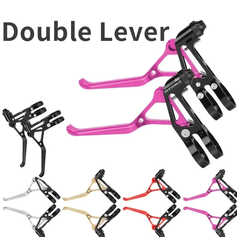 

Double Brake Lever for Brompton Bmx Road Bike Brake Lever Bicycle Brake Handle CNC Purple Lever