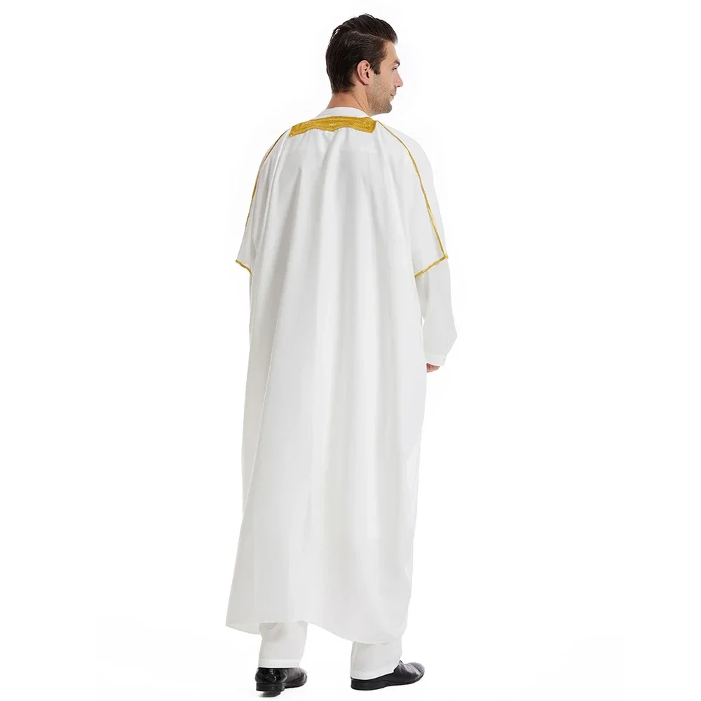 Medio Oriente Uomini Vestiti Arabo Saudita Kimono Abaya Thobe Jubba Abbigliamento Tradizionale Islamico Ramadan Eid Thoub Robe Abaya Caftano