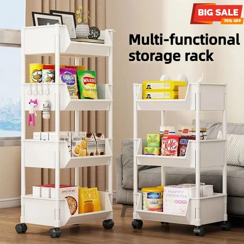 Household Multi-layer Small Cart Storage Rack Floor To Floor Kitchen Bedroom Bathroom Storage Rack Storage Rack With Wheels