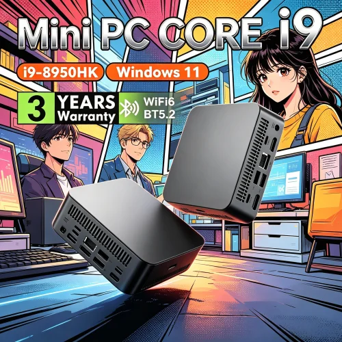 

Preeminent Exquisite MINI PC Windows 11 Pro Core I9 8950HK 32GB RAM 1TB 2TB SSD WIFI 6 BT5.2 4K HD Fresh Style Gaming Office