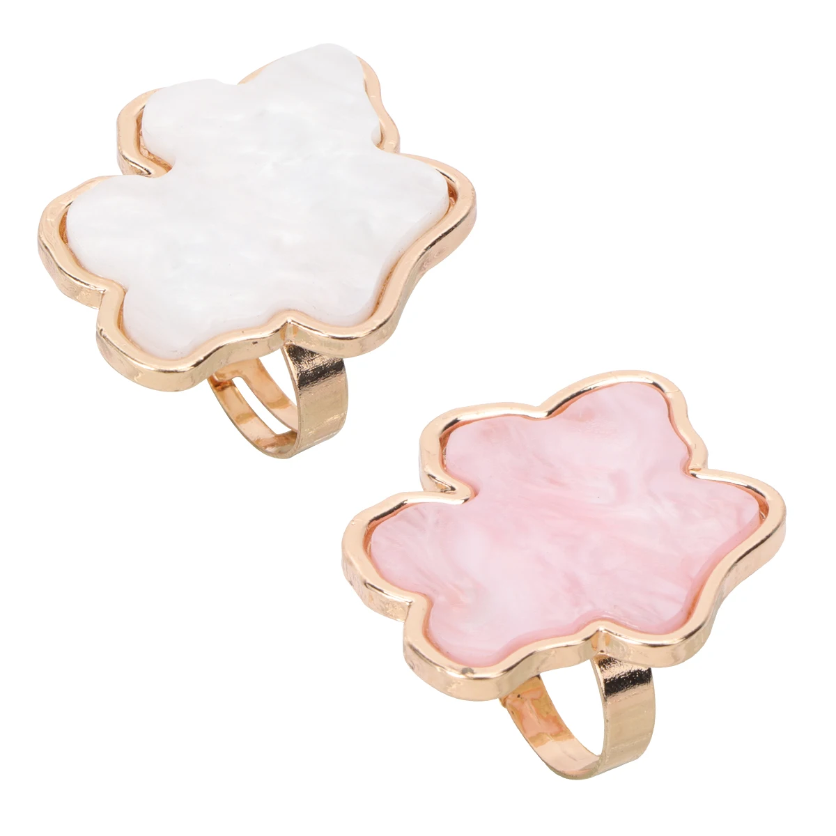 

2Pcs Mini Resin Nail Art Ring Palettes Finger Mixing Palettes Portable Color Tool for Nail Art Salon Home Finger Ring Plate