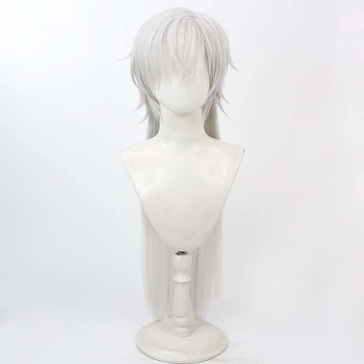 Gioco di ruolo di Halloween da uomo Gioco Wuthering Waves Cos Geshu Lin Cosplay Parrucca bianca per capelli lunghi