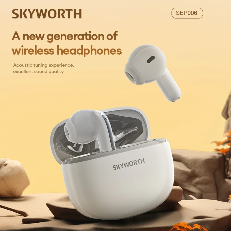 

Original SKYWORTH SEP006 TWS Touch Control Headphones Wireless Bluetooth 5.3 Earphones Bass Low Latency Long Standby Earbuds