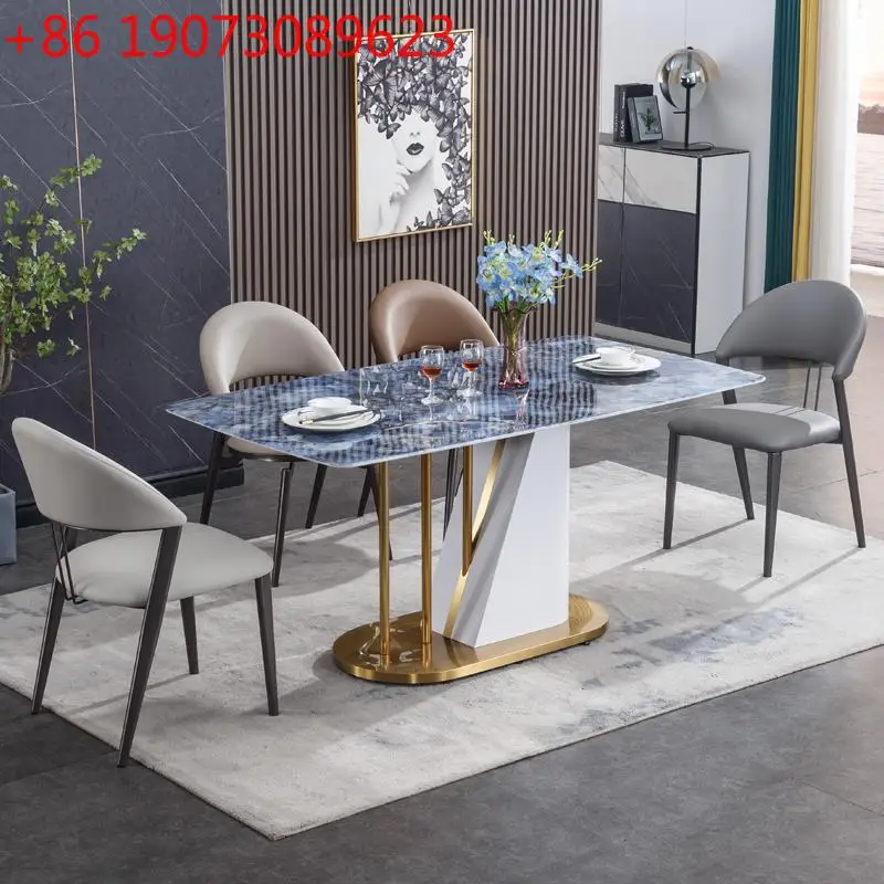

Microcrystalline stone dining table Italian minimalist supercrystalline stone dining table marble rectangular luxury stone chair