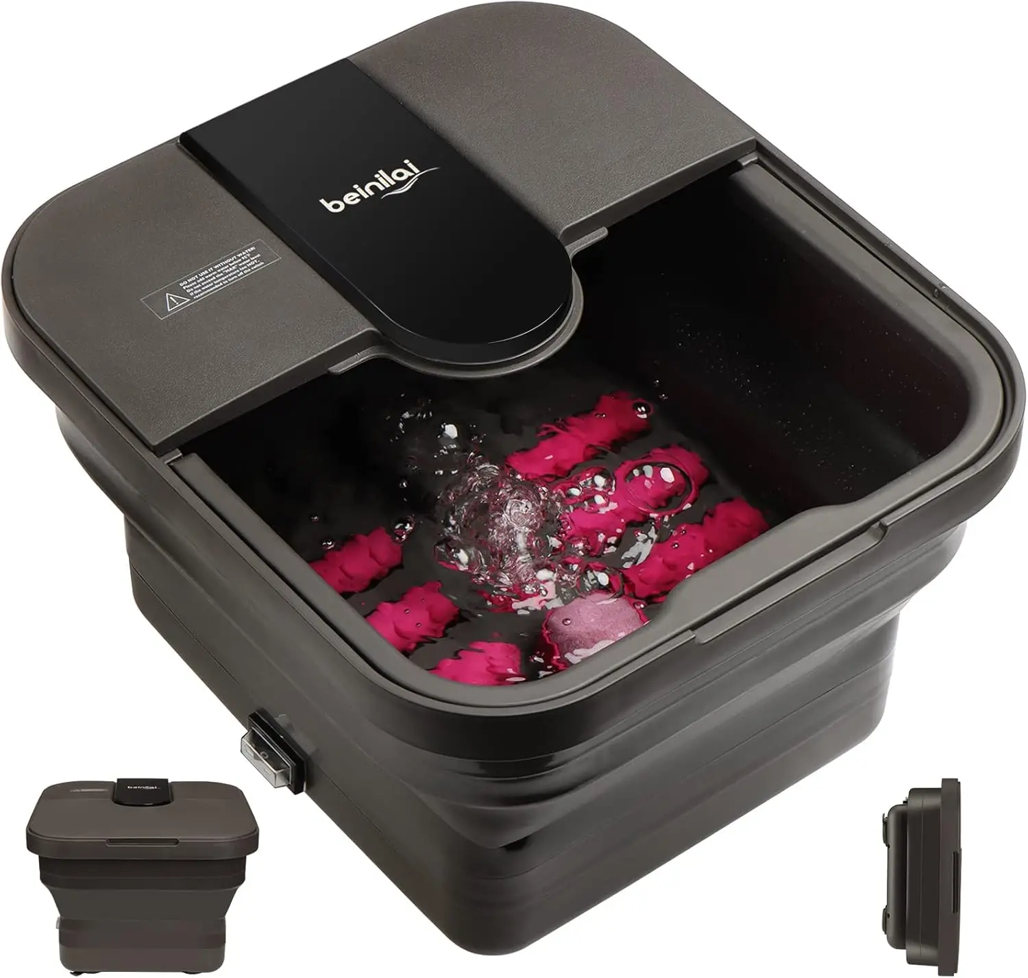 

Collapsible Foot Spa with Heat, Massage, Bubble Jets, Rollers, Red Light & Removable Pumice Stone