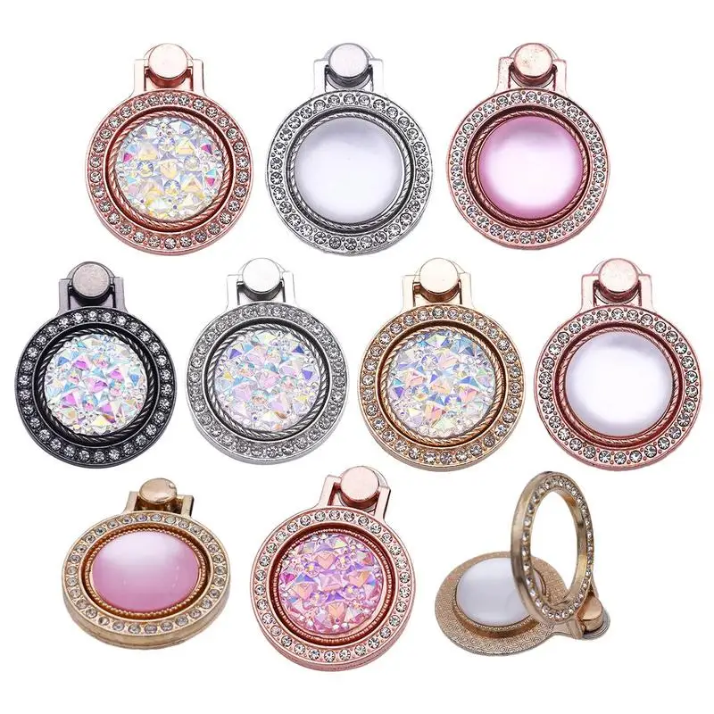 Luxury Diamond Phone Holder Rhinestone Mobile Phone Stand Universal Fashion Finger Ring Holder For IPhone ForSamsung