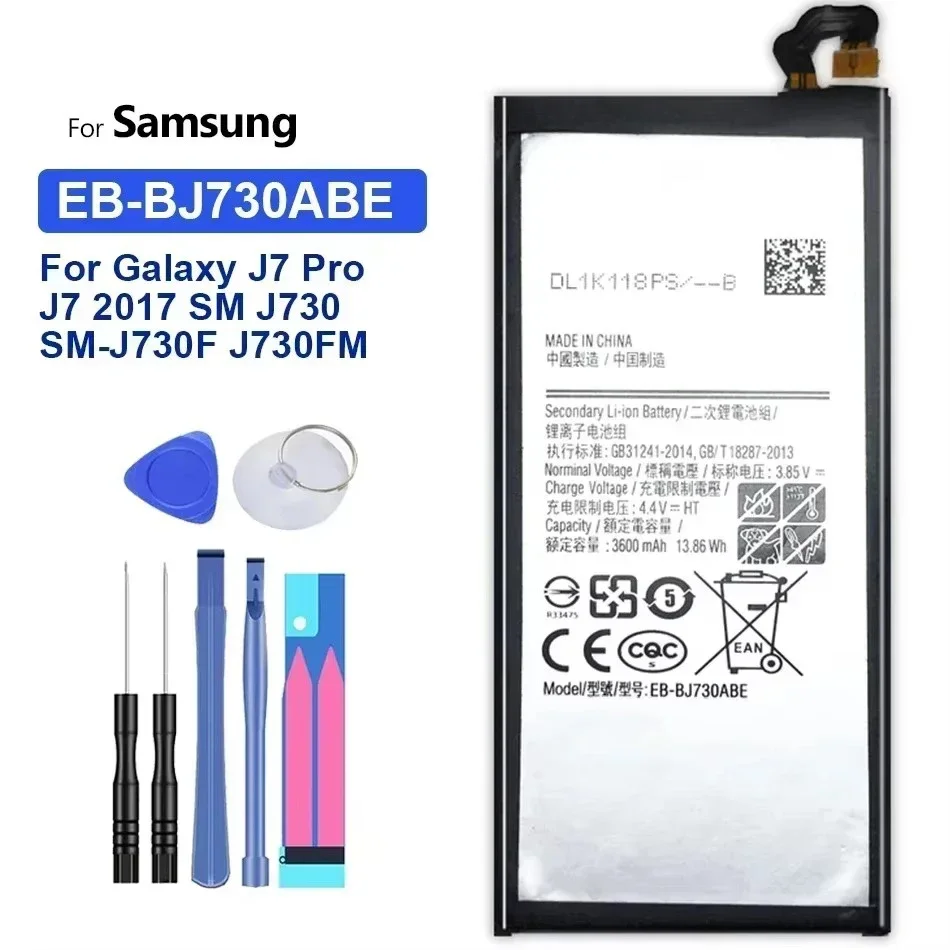 

Сменный аккумулятор EB-BJ730ABE для Samsung Galaxy J7 Pro/J7 2017 SM J730 SM-J730F J730FM 3600 мАч + номер отслеживания