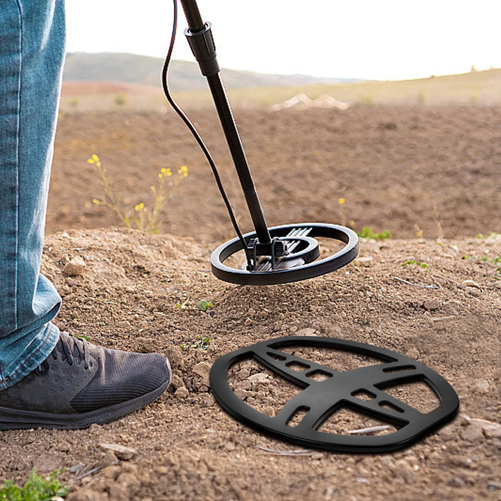 Couvercle de bobine métallique d'aspect lumineux, conception précise, Protection optimale, outil de détection de métaux Portable, détecteur d'or