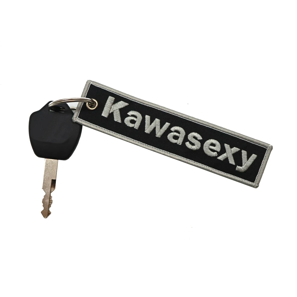 JDM Kawasexy Key Chain For Kawasaki Motocycle Key Ring Cars Keychain Gifts Double Sided Embroidery Fashion Keychain