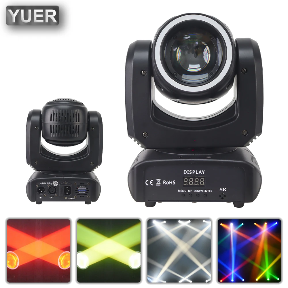 YUER 120W Beam Spot Moving Head Light DJ Stage Lighting With Aperture 18 Prism DMX512 For DJ Disco Party Club Stage Effect Lamp