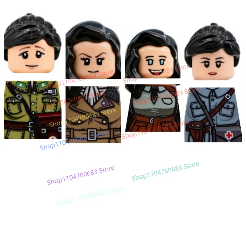 Nouveaux blocs de construction militaires MOC, figurine féminine, soldat, infirmière, pilote, jouet, ornement, cadeau de vacances