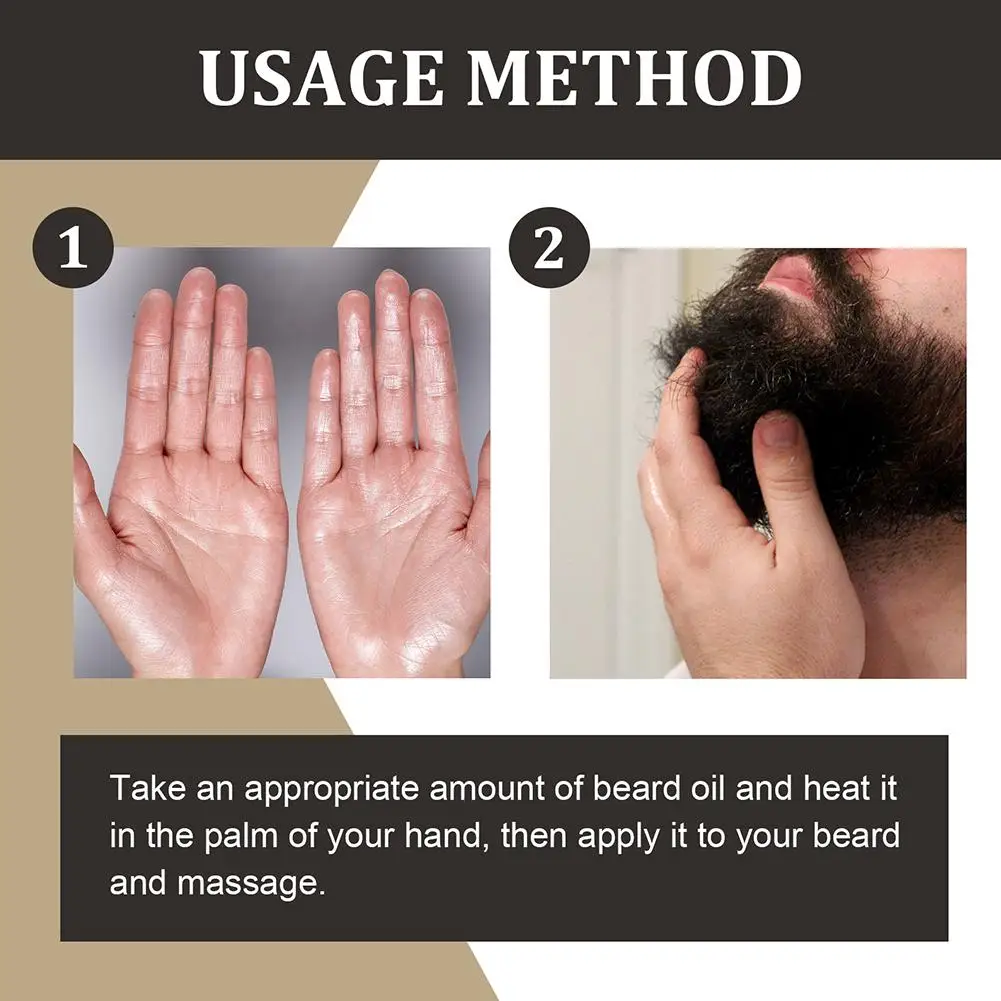 NEW 30ml Men Natural Nourishing Beard Care Oil Moisturizing Soften Smoothing Organic Hair Strengthen Mustache Tools Care Es U9Y8