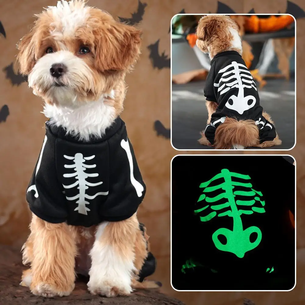 Halloween Dog Costumes For Large And Extra Large Dogs Skeleton Costume Jumpsuit Coat Pet Halloween Costumes Outfits Apparel Q1R5