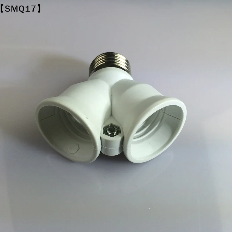 2 In 1 Dual E27 Lamp Holder Converter For Bulb Lighting LED Base Screw Light Lamp Bulb Socket E27 To 2-E27 Splitter Adapter【SMQ】