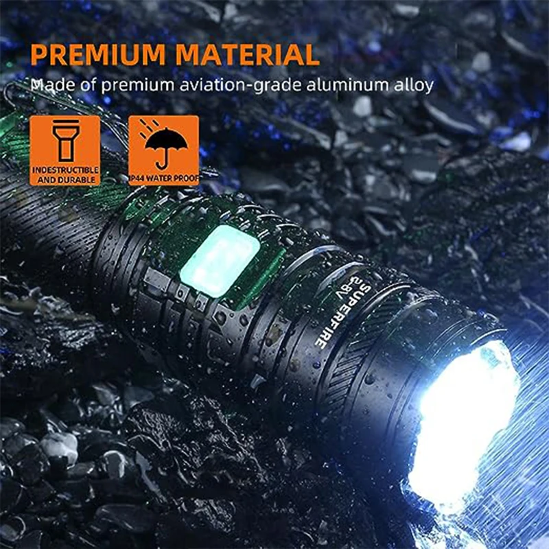 5000LM High Power LED Waterproof Flashlight 36W Lamp Bead USB-C Charging 26650 Battery Tactical Flashlight Camping Flashlight