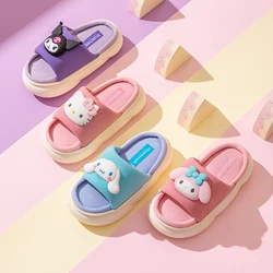 Pantofole in lino Sanrio originali, pantofole antiscivolo per interni in cartone animato, pantofole comode con suole spesse per ragazze